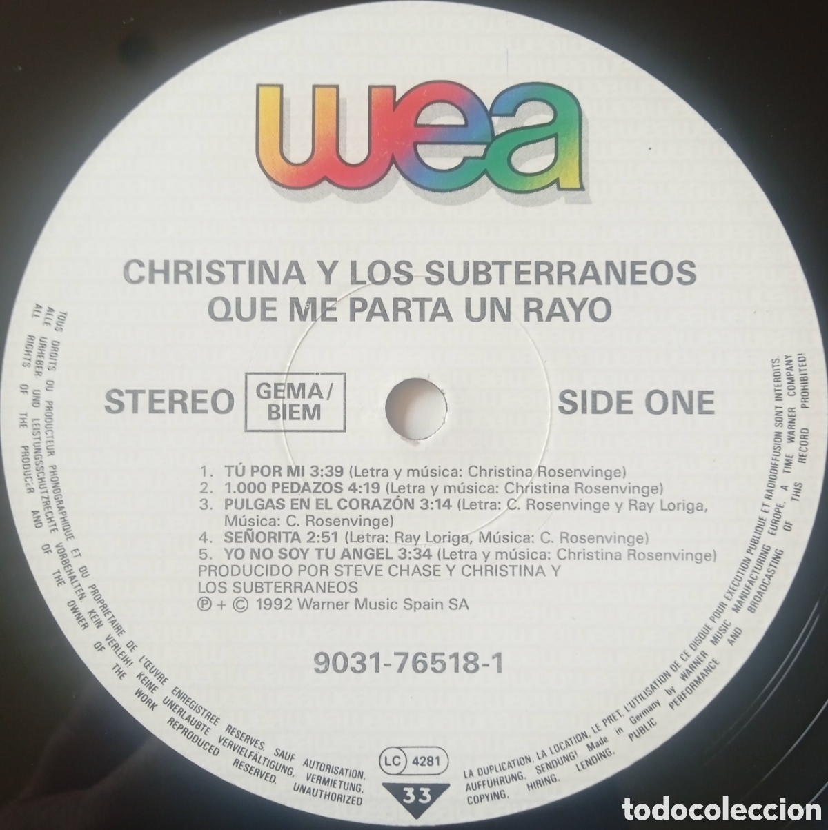 Discos de vinilo: Disco de vinilo Christina Y Los Subterraneos - Foto 3