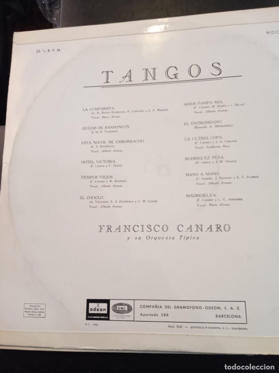 Discos de vinilo: FRANCISCO CANARO Y SU ORQUESTA TIPICA- TANGOS. LP - Foto 2