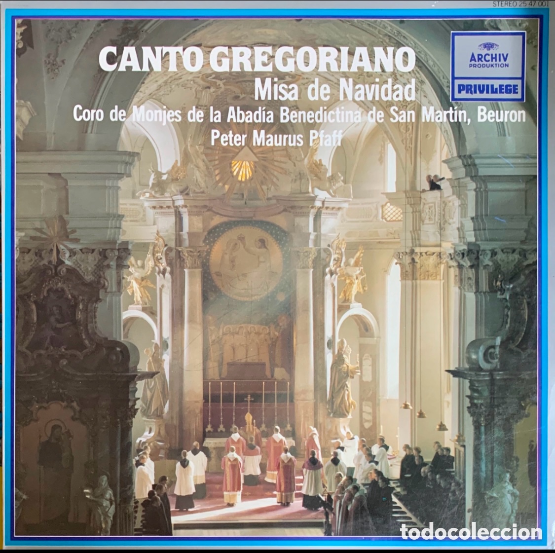 Discos de vinil: Disco Vinilo LP. Canto Gregoriano. &ldquo;Misa de Navidad&rdquo;. 1981.