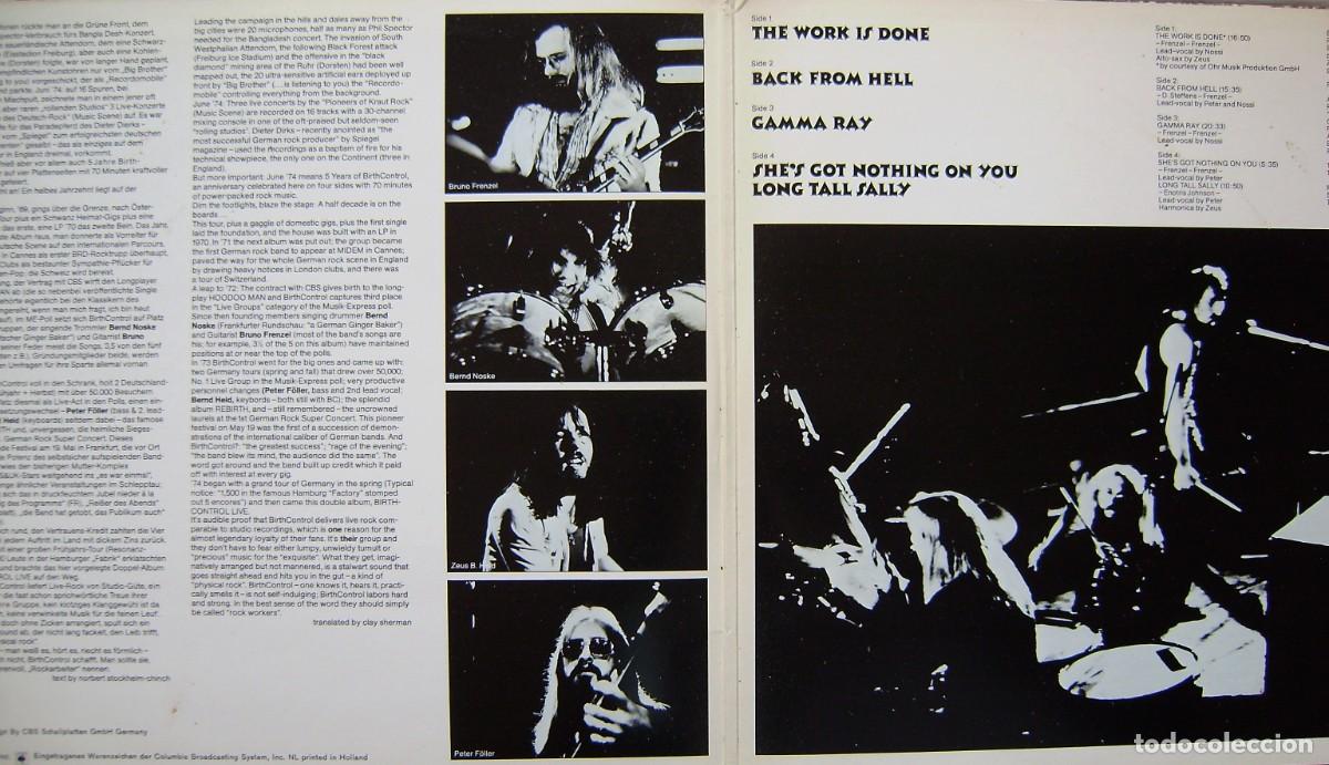 Discos de vinilo: BIRTHCONTROL.LIVE...DOBLE DISCO...EX - Foto 3