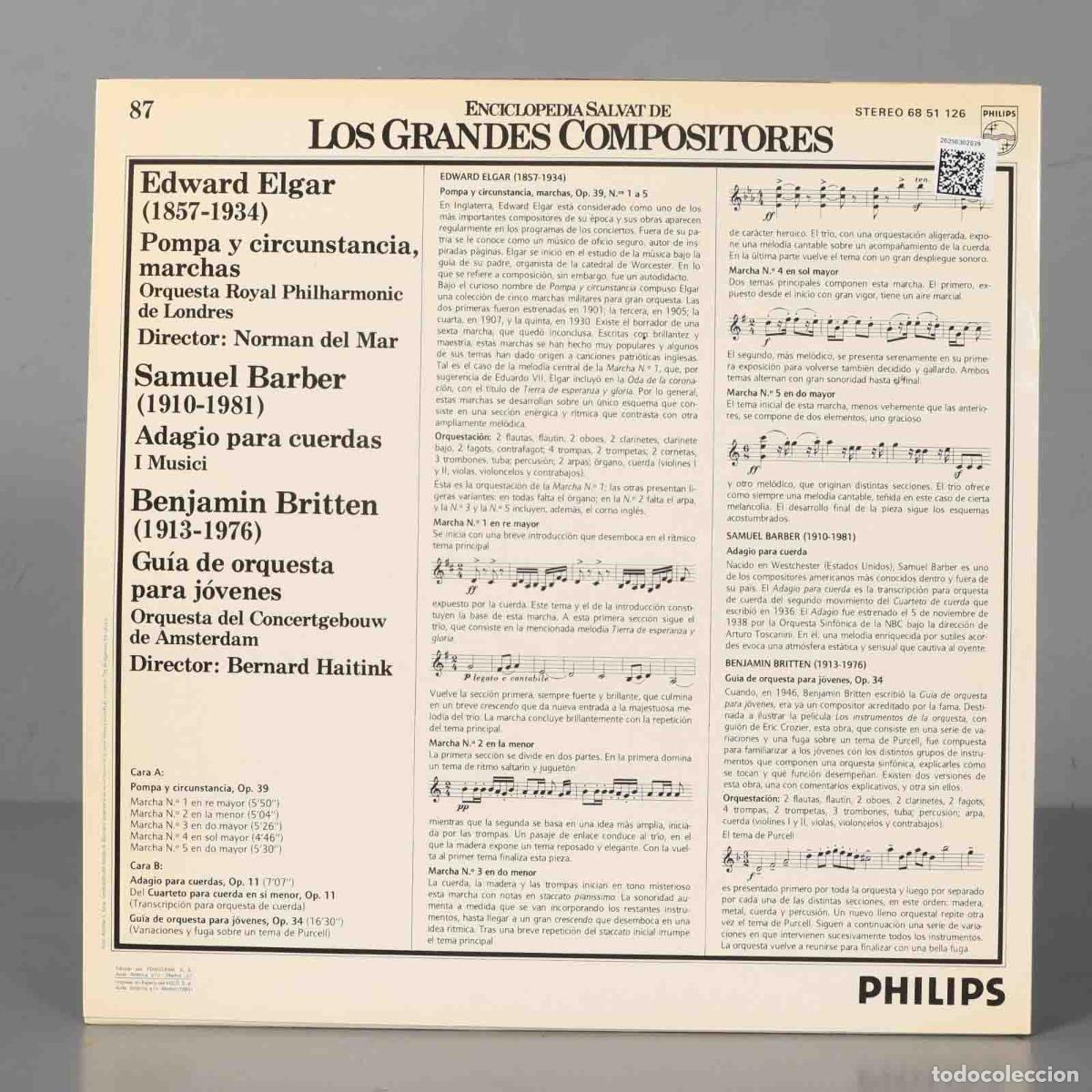 Discos de vinilo: LP. ELGAR BARBER BRITTEN - Foto 2