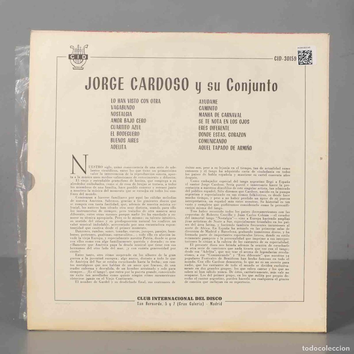 Discos de vinilo: LP. JORGE CARDOSO y su Conjunto - Foto 2