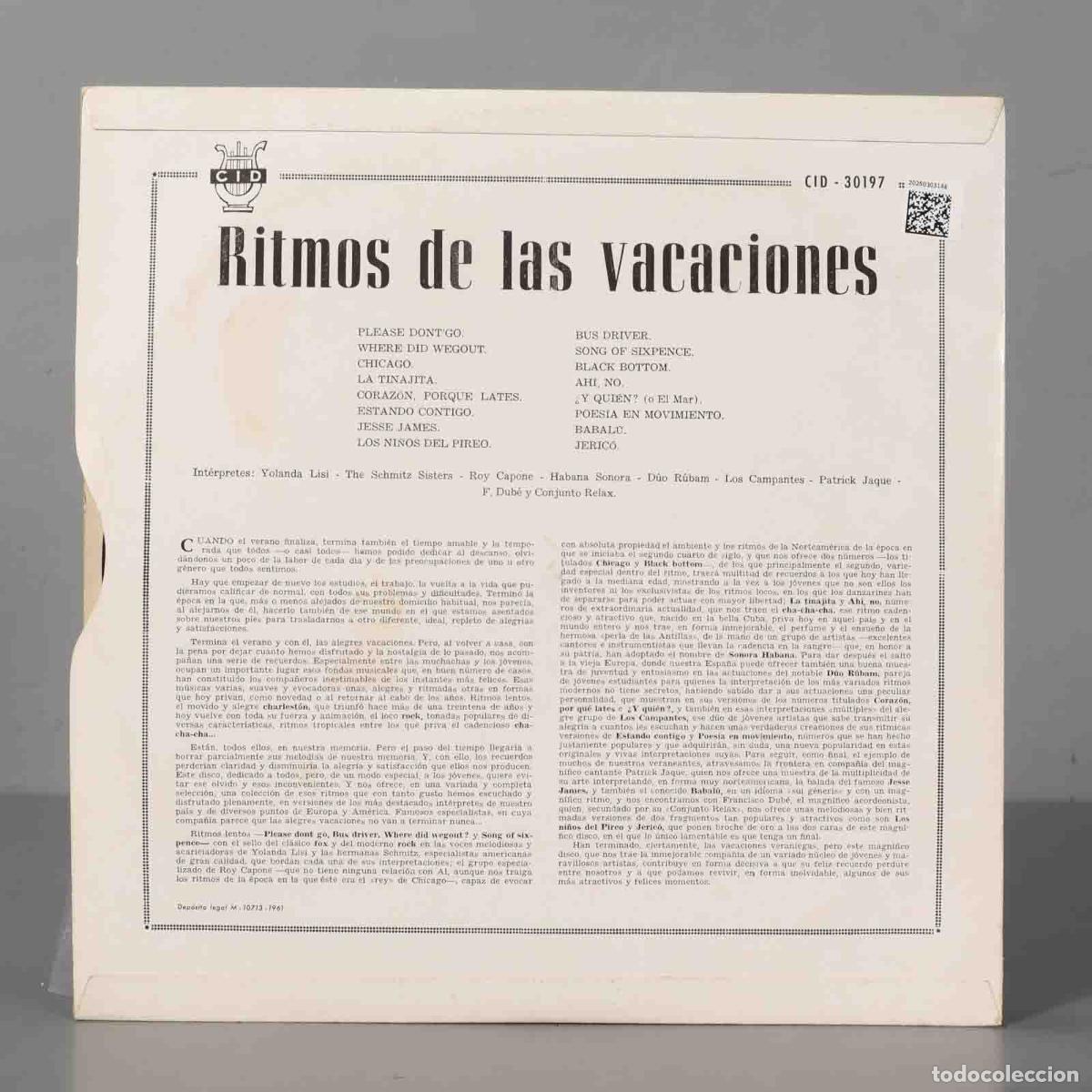 Discos de vinilo: LP. RITMOS DE VACACIONES. CID - Foto 2