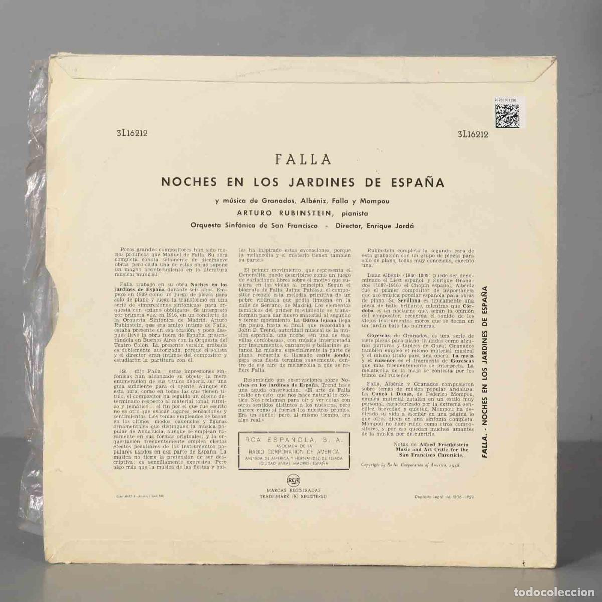 Discos de vinilo: LP. Falla / Mompou &ndash; Noches En Los Jardines De Espa&ntilde;a - Foto 2