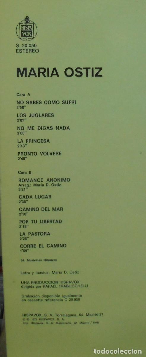 Discos de vinilo: Maria Ostiz. Hispavox 1978 -- LP - Foto 2