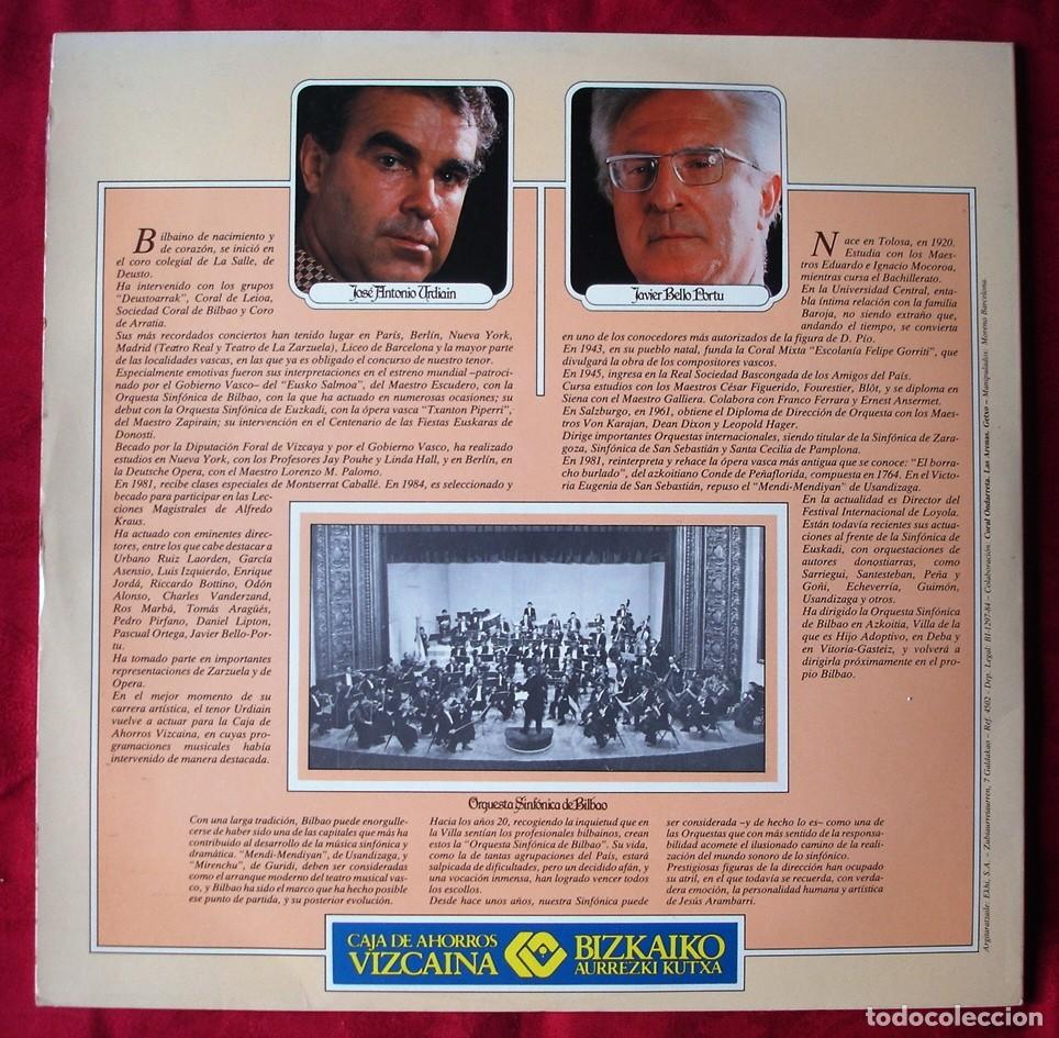 Discos de vinilo: Iparragirre. Orquesta sinf&oacute;nica Bilbao. LP Vinilo. - Foto 2