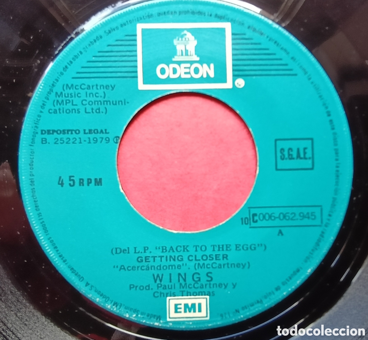 Discos de vinilo: Wings,- getting closer,- single,- 1979 - Foto 4