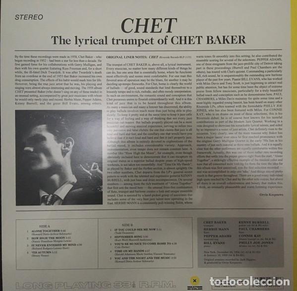 Discos de vinilo: Chet Baker &ndash; Chet lp - Foto 2