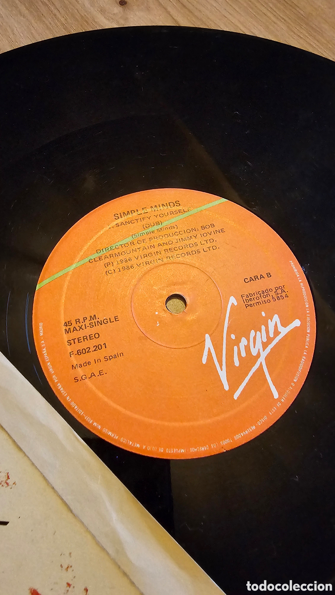 Discos de vinilo: Disco vinilo Simple Minds &rdquo;Sanctify Yourself&rdquo; - Foto 3