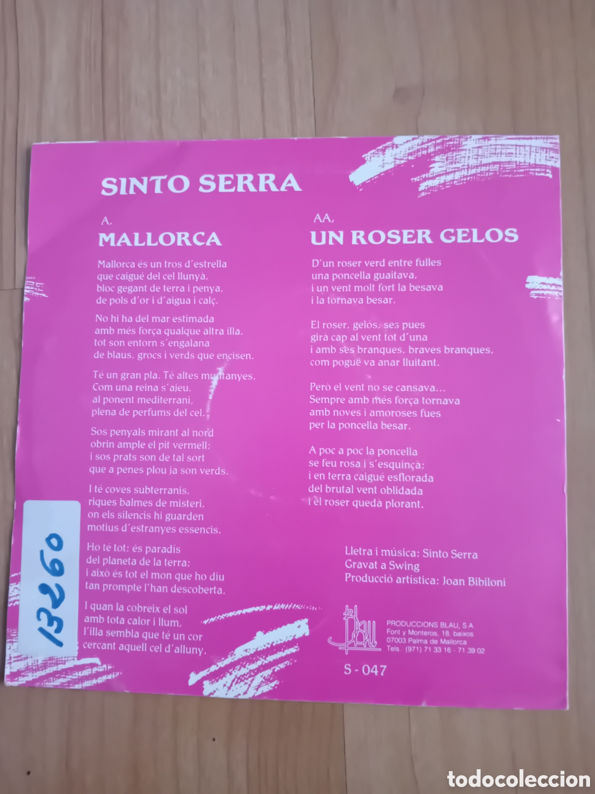 Discos de vinilo: SINTO SERRA. MALLORCA. UN ROSER GELOS - Foto 2