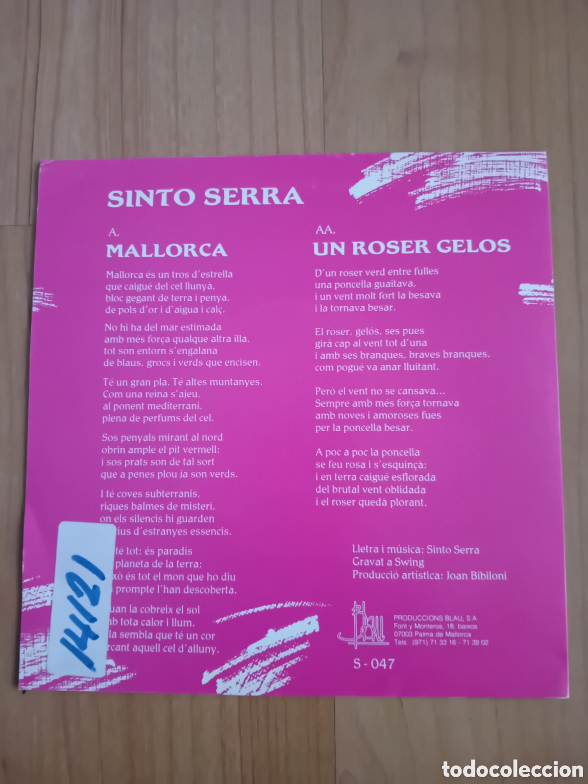 Discos de vinilo: SINTO SERRA. MALLORCA. UN ROSER GELOS - Foto 2