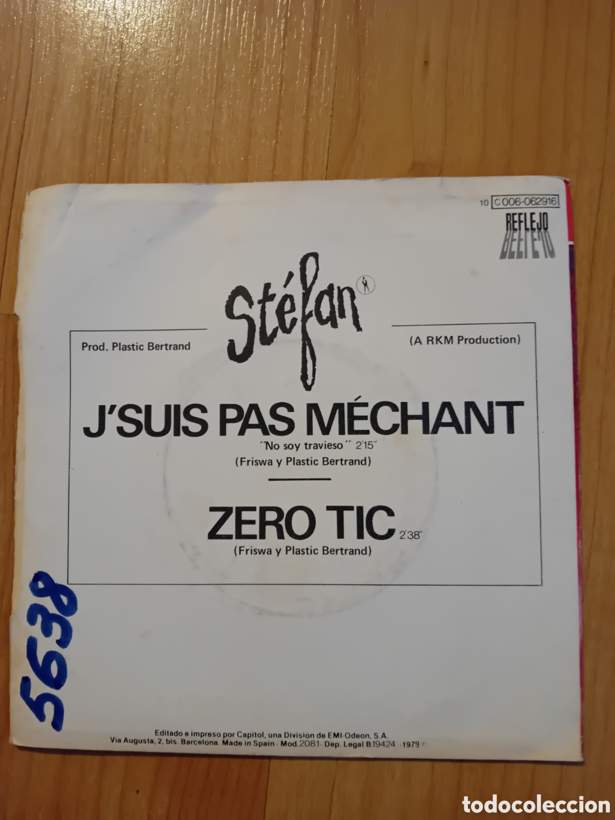 Discos de vinilo: STEFAN. JSUIS PAS MECHANT. ZERO TIC - Foto 2