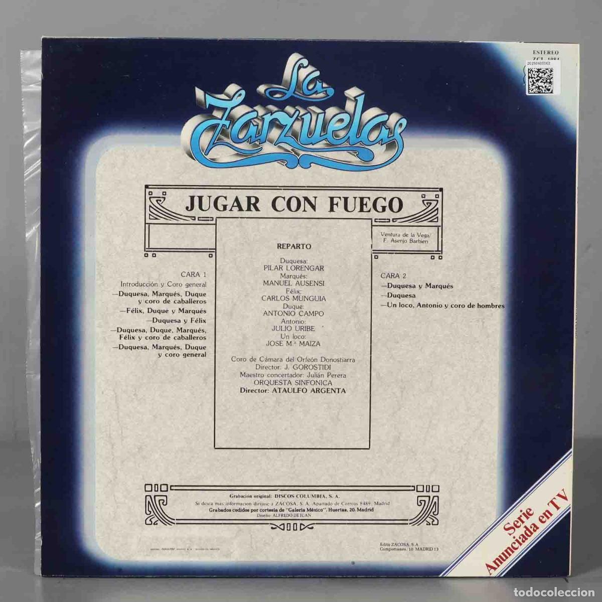 Discos de vinilo: LP. JUGAR CON FUEGO ARGENTA - Foto 2