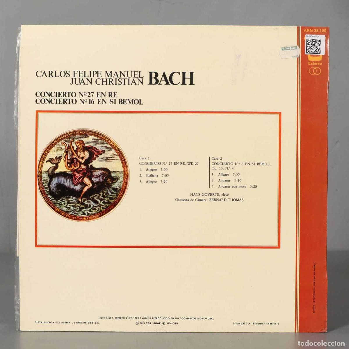 Discos de vinilo: LP. BACH CONCIERTO 27 16 THOMAS - Foto 2