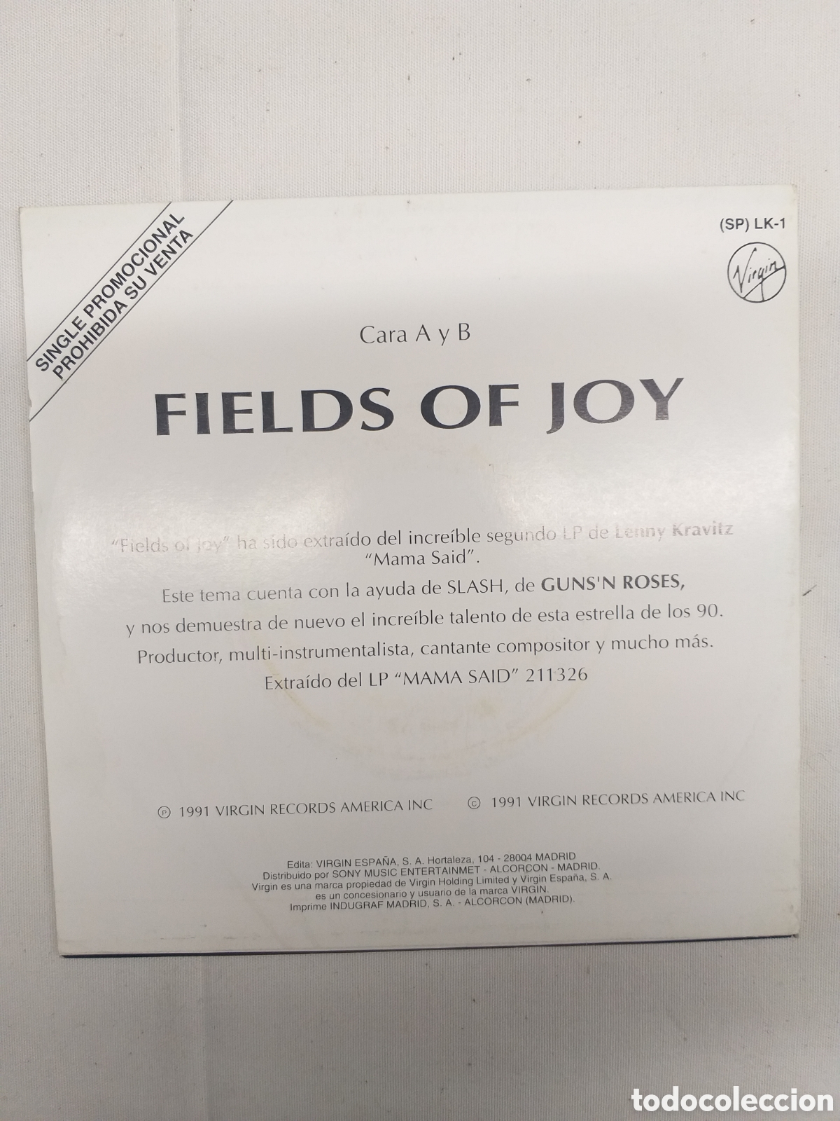 Discos de vinilo: Lenny Kravitz &ndash; Fields Of Joy. - Foto 2