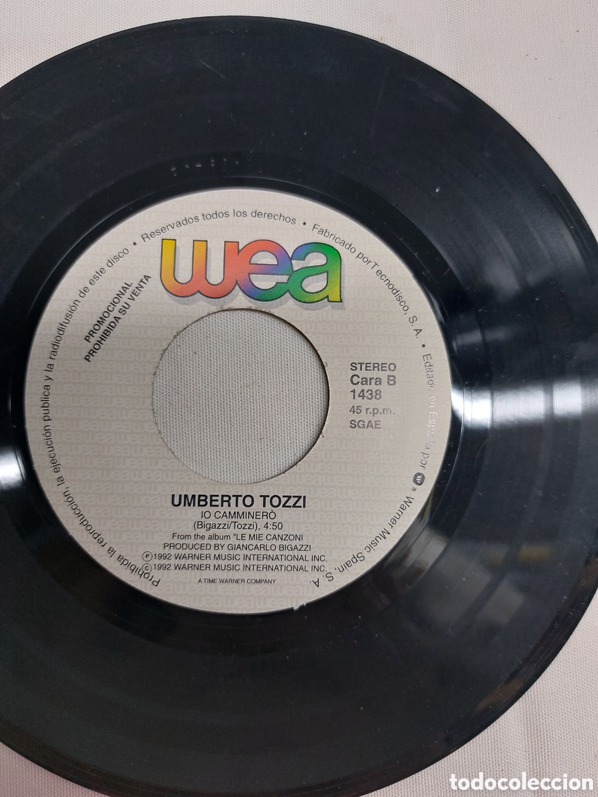 Discos de vinilo: Vinilo Single promo Umberto Tozzi. - Foto 4