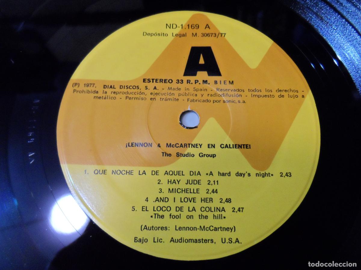 Discos de vinilo: THE STUDIO GROUP - Lennon & McCartney en caliente (SPAIN 1977) - Foto 3