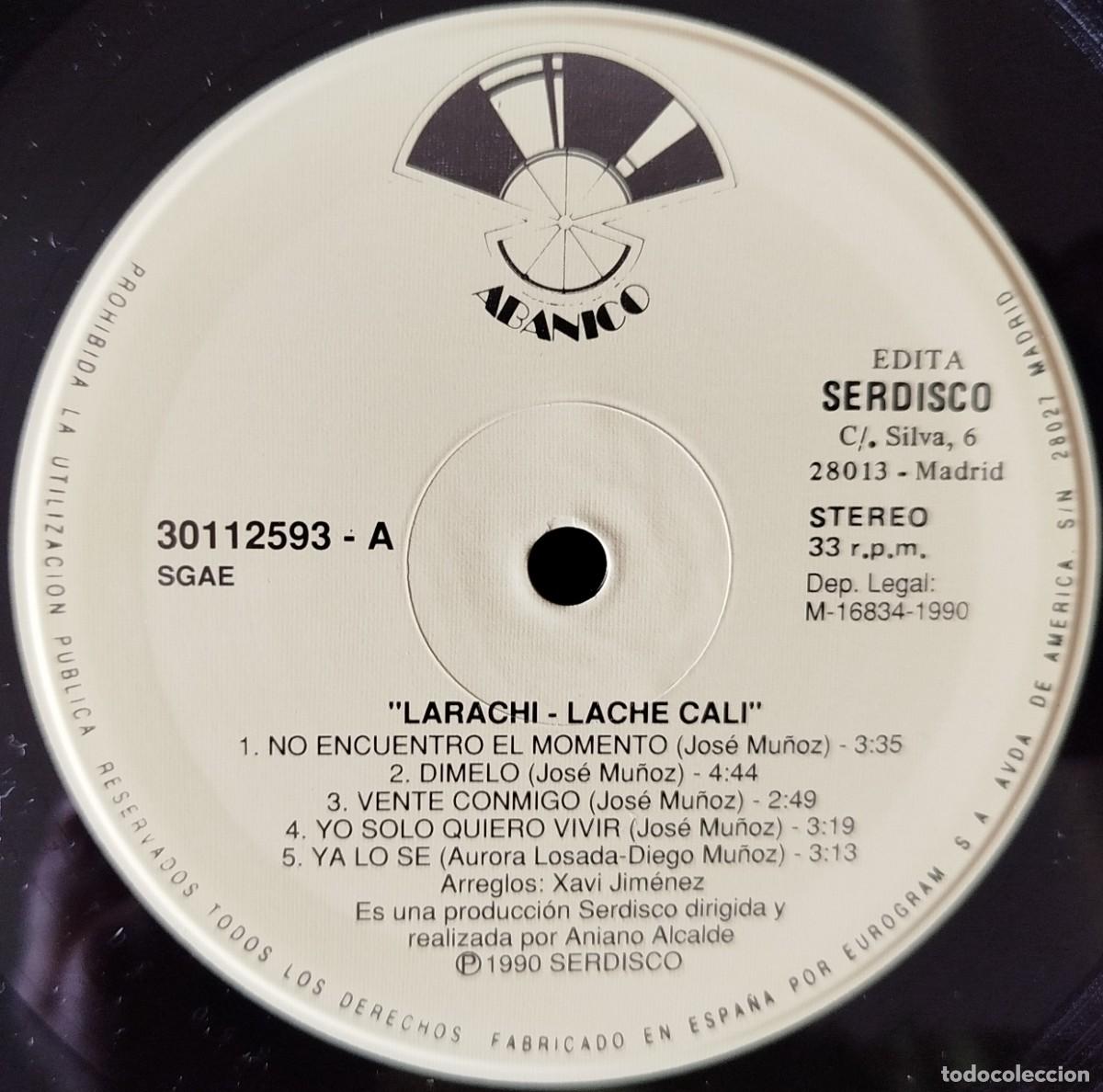 Discos de vinilo: LARACHI ** Lache Cali ** VINILO LP 1990 - Foto 3
