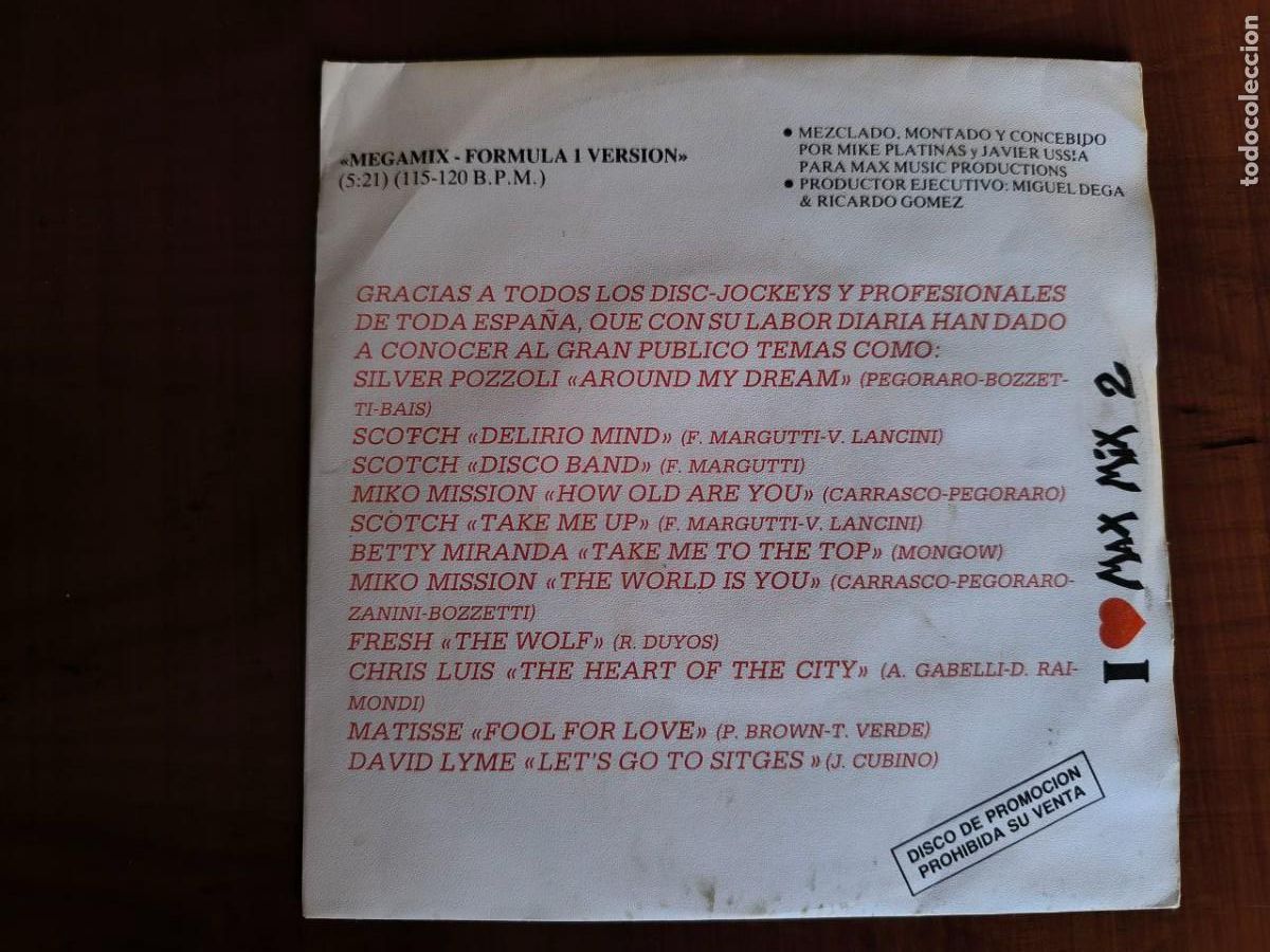 Discos de vinilo: SINGLE MEGAMIX - FORMULA 1 VERSION - DISCO PROMOCION - Foto 1