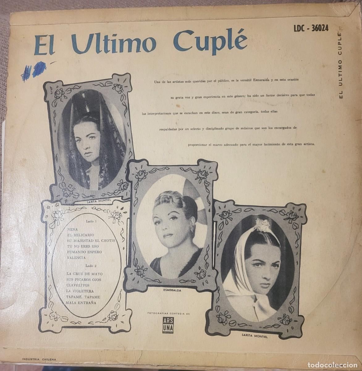 Discos de vinilo: Esmeralda Lp sello Odeon editado en Chile...de El &uacute;ltimo Cuple. - Foto 2