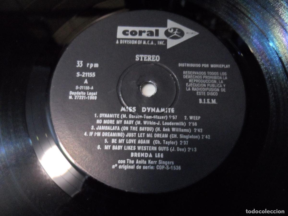 Discos de vinilo: Brenda Lee - Miss Dynamite (SPAIN 1969) - Foto 3