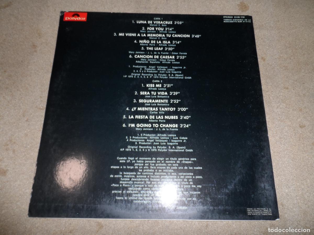 Discos de vinilo: MARY JAMISON - POCO A POCO (SPAIN 1976) - Foto 2