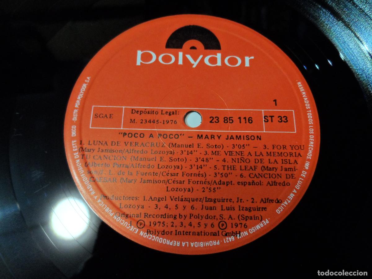 Discos de vinilo: MARY JAMISON - POCO A POCO (SPAIN 1976) - Foto 3