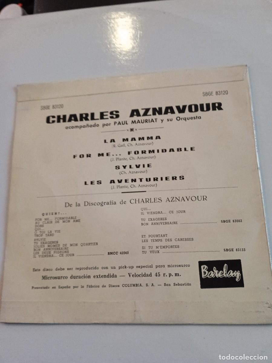 Discos de vinilo: CHARLES AZNAVOUR- LA MAMMA. EP - Foto 2