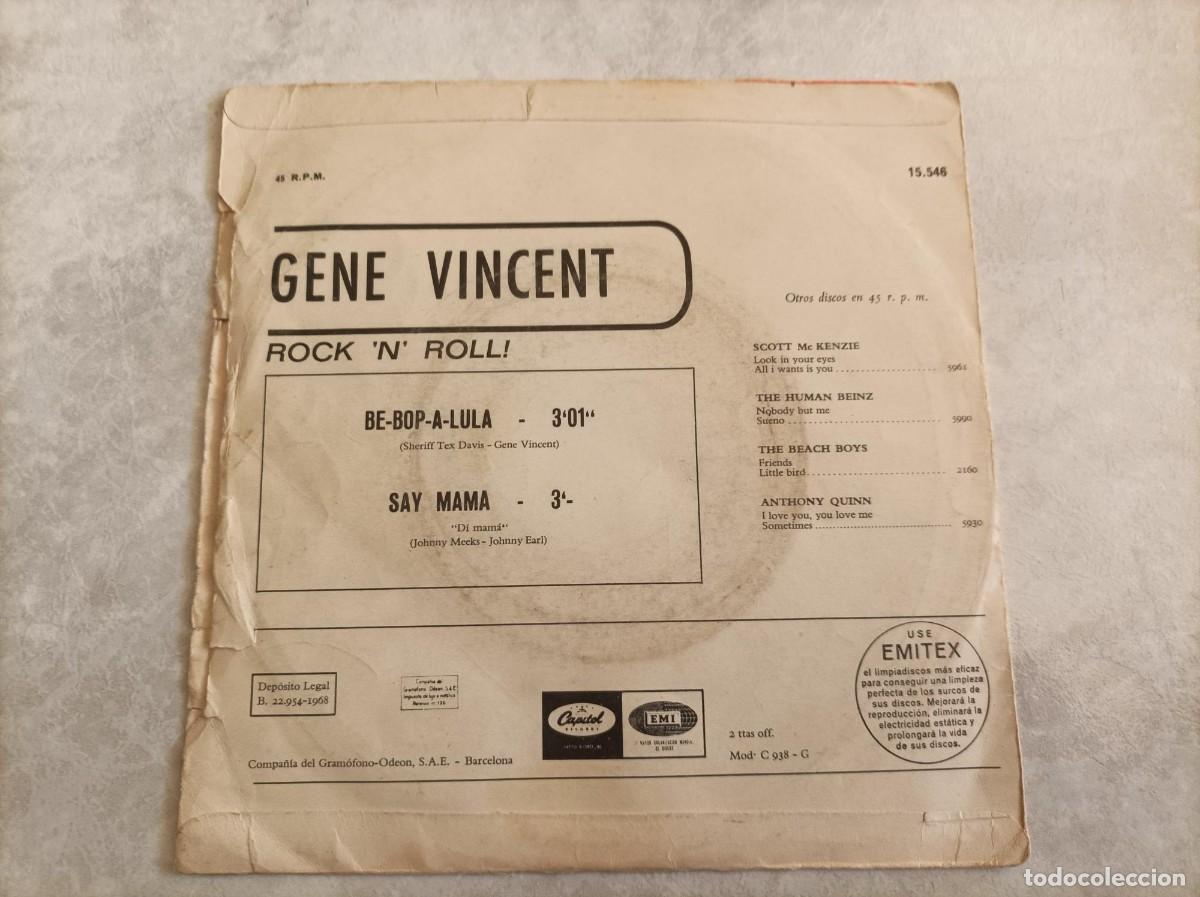 Discos de vinilo: Gene Vincent single be-bop-a- lula - Foto 2