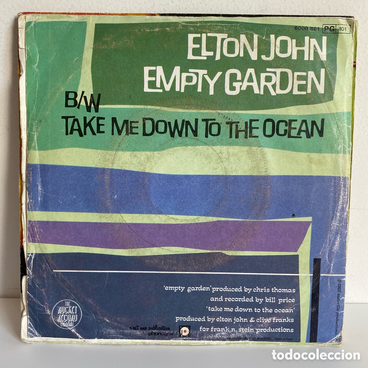 Discos de vinilo: Elton John - Empty Garden (Single) - Foto 2
