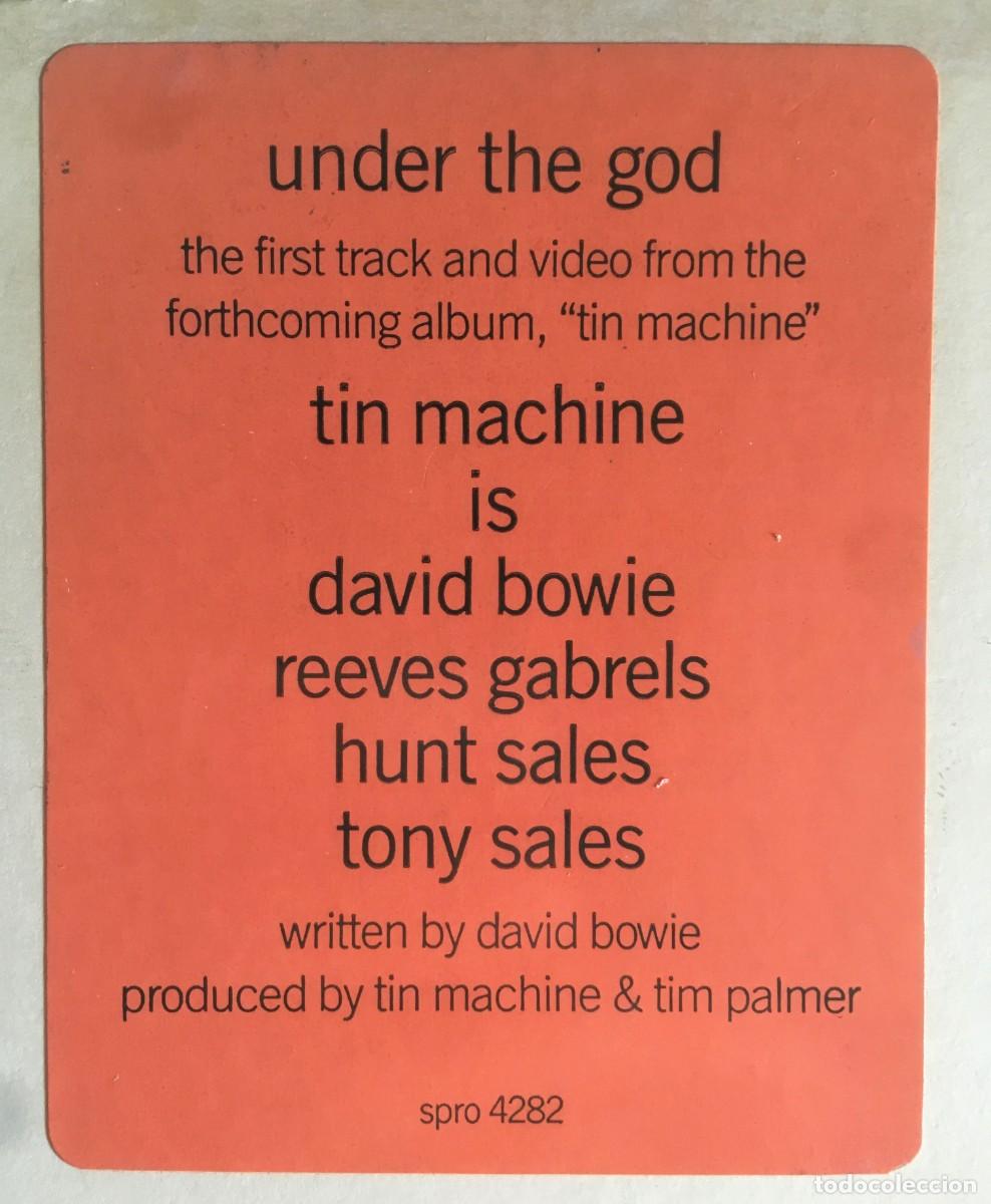 Discos de vinilo: DAVID BOWIE (TIN MACHINE) - UNDER THE GOD MAXI 12&rdquo; - Foto 3