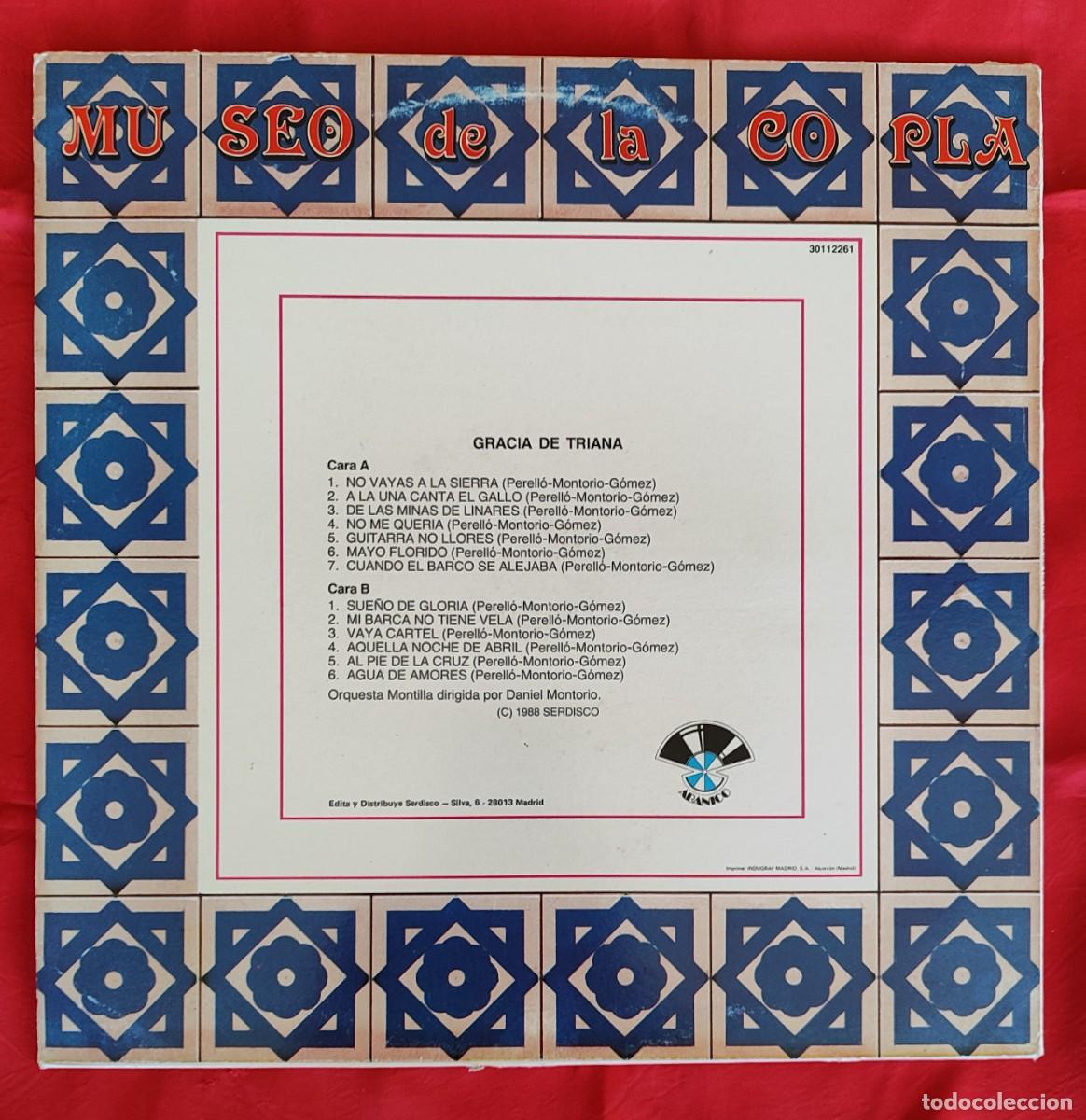 Discos de vinilo: MUSEO DE LA COPLA .- GRACIA DE TRIANA. - Foto 2