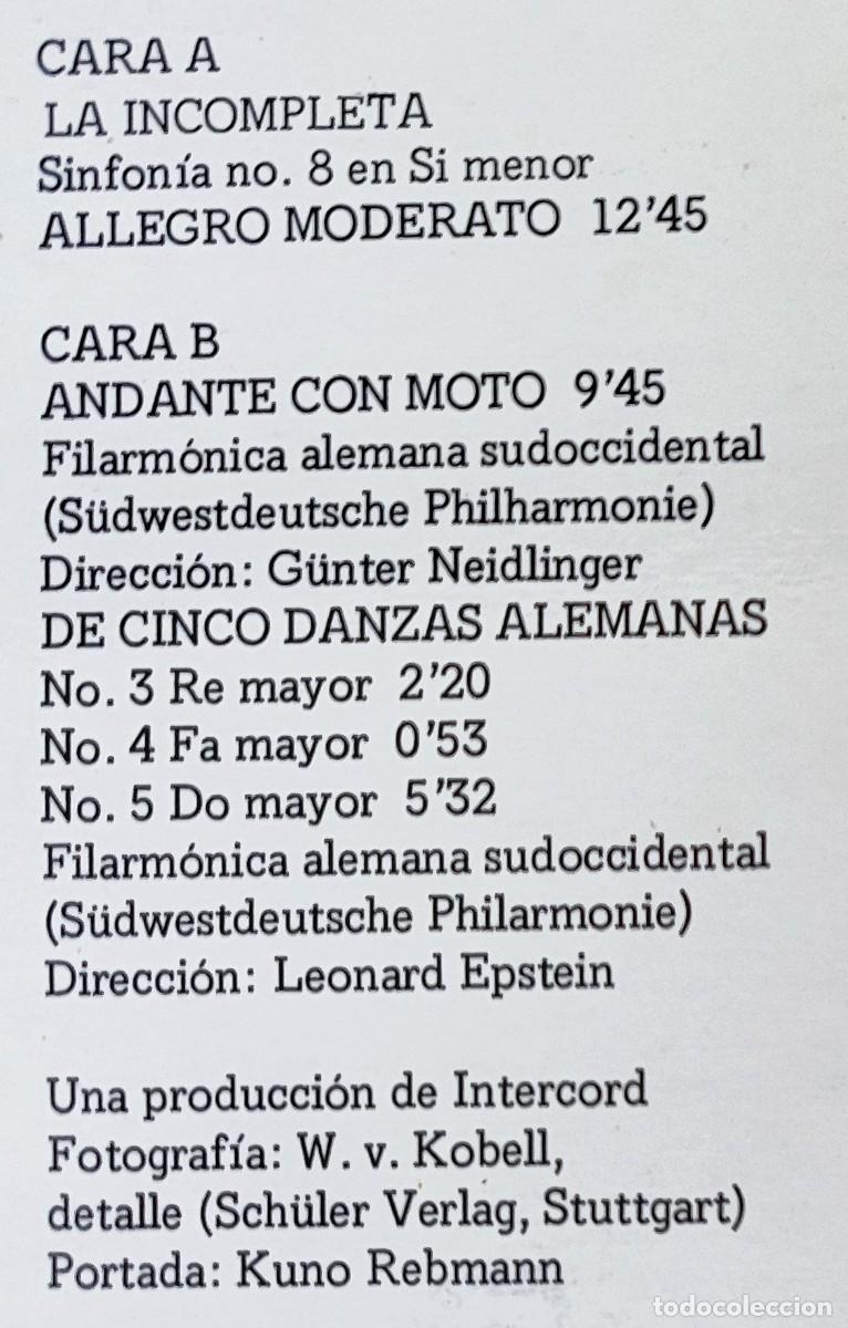 Discos de vinilo: FRANZ SCHUBERT .- LA INCOMPLETA. - Foto 3