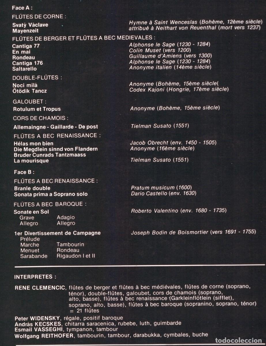 Discos de vinilo: REN&Eacute; CLEMENCIC ET SES FL&Ucirc;TES. - Foto 3