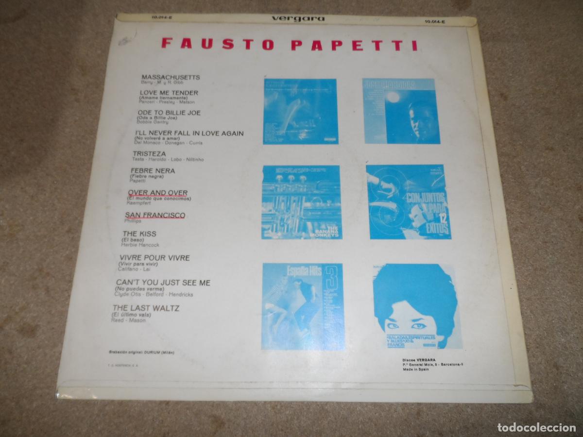 Discos de vinilo: Fausto Papetti &ndash; Fausto Papetti (SPAIN 1969) - Foto 2
