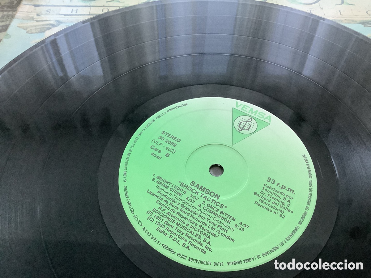 Discos de vinilo: SAMSON. SHOCK TACTICS. SPAIN 1989. - Foto 6