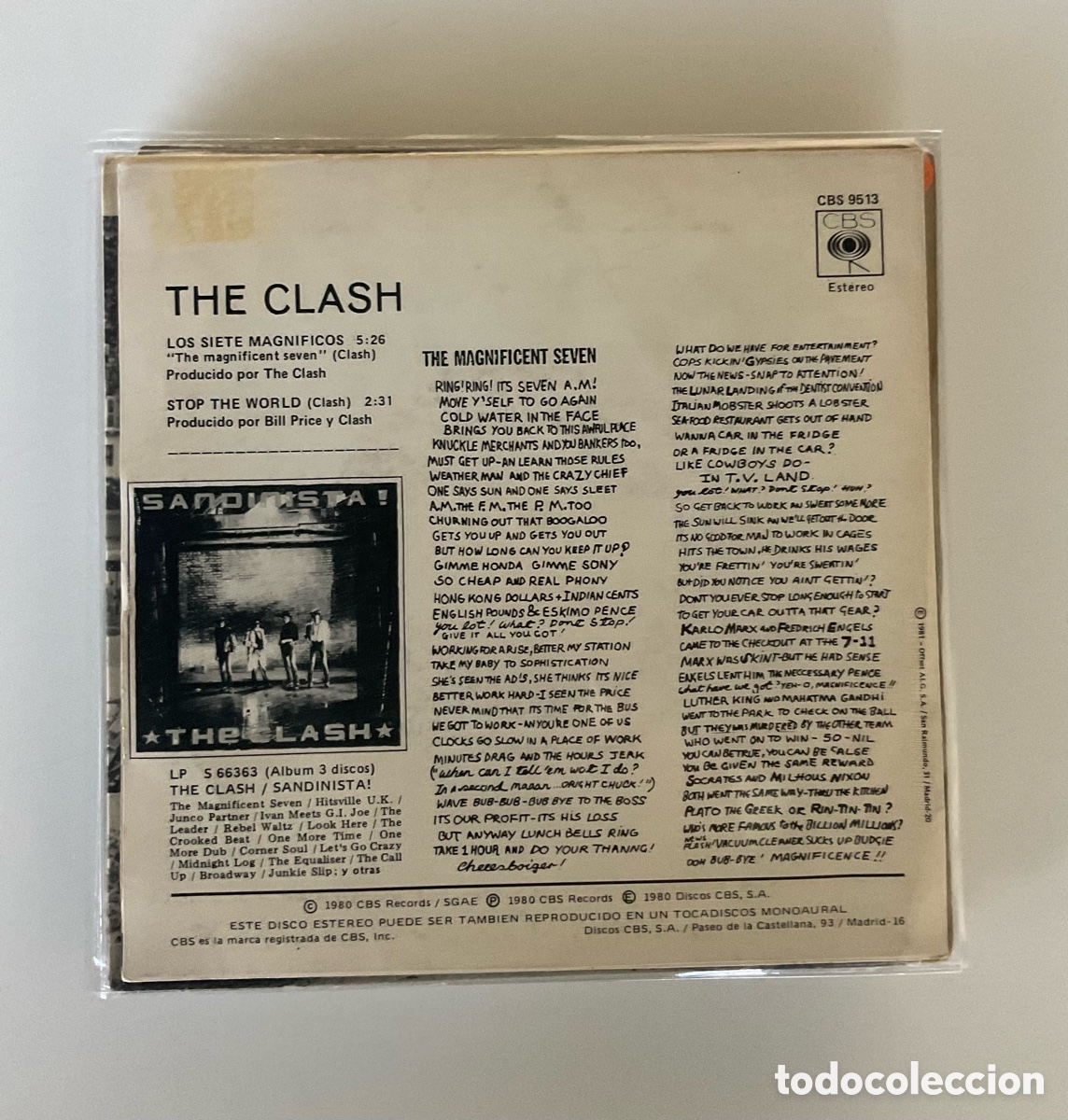 Discos de vinilo: THE CLASH. Lo Siete Magn&iacute;ficos. - Foto 2