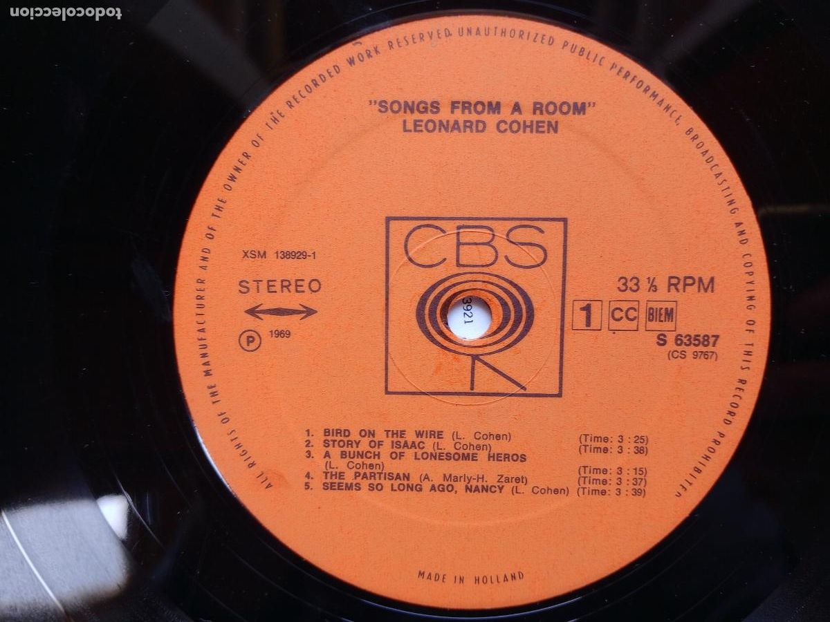 Discos de vinilo: Leonard Cohen - songs from a room - Foto 3