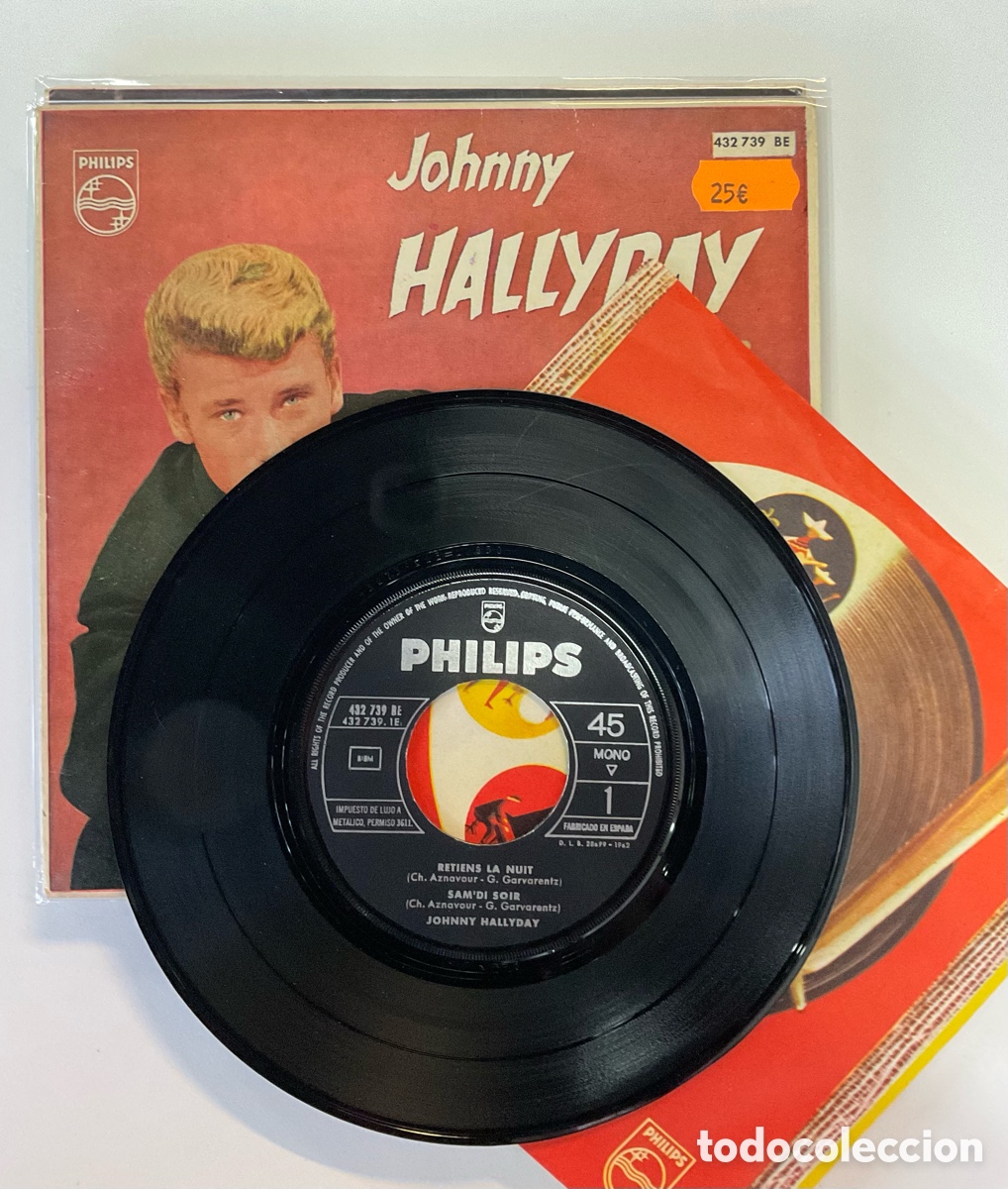 Discos de vinilo: JOHNNY HALLYDAY. Retiens La Nuit. - Foto 3