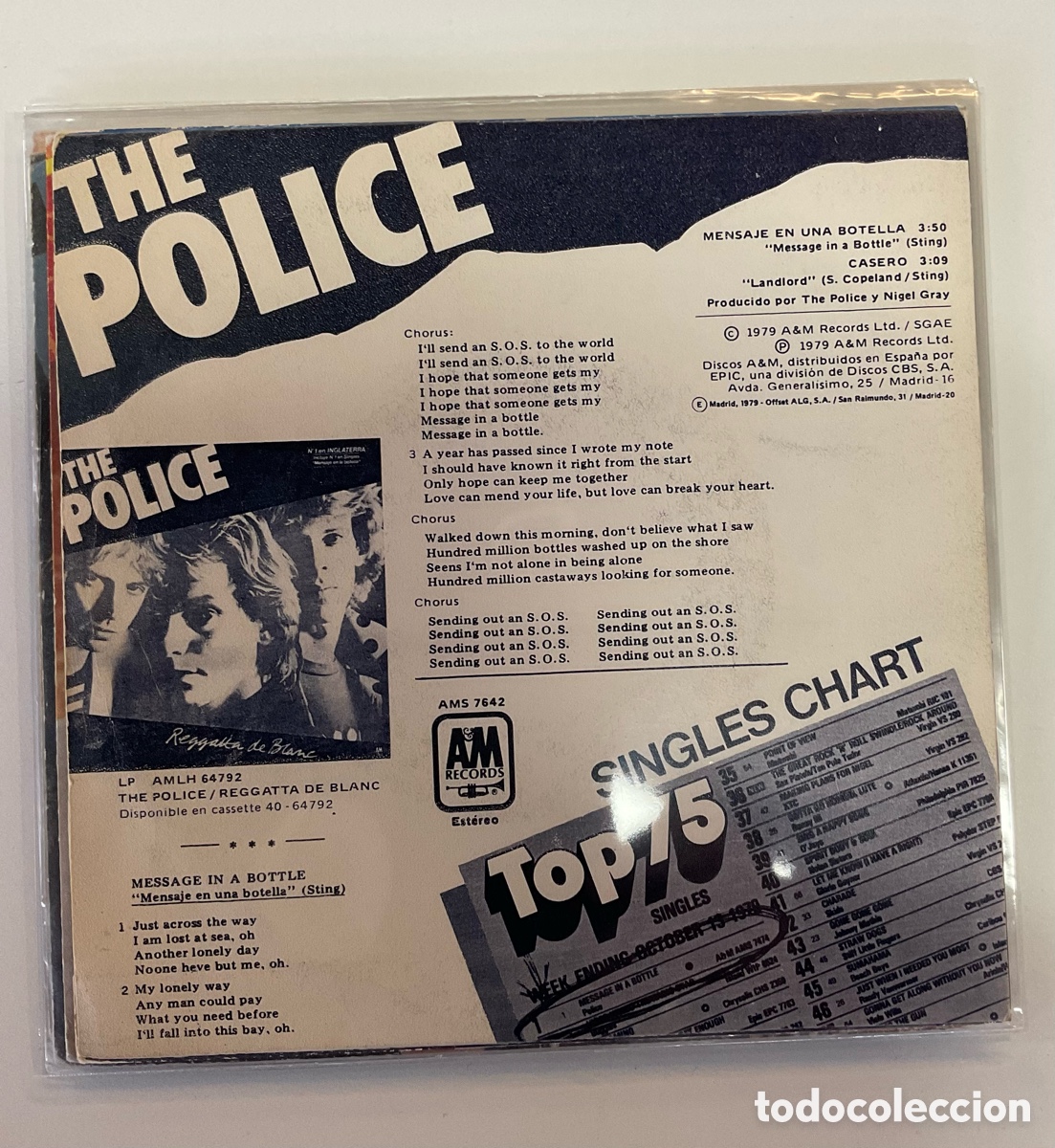 Discos de vinilo: THE POLICE. Message in a Bottle. - Foto 2