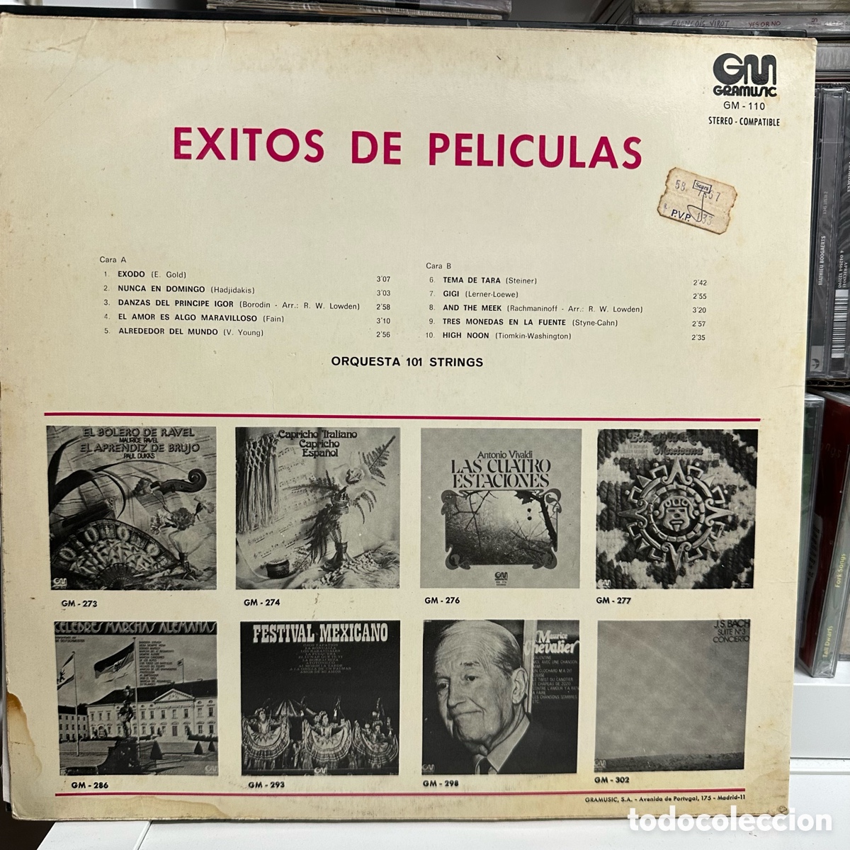 Discos de vinilo: 101 Strings - &Eacute;xitos De Pel&iacute;culas (LP) - Foto 2