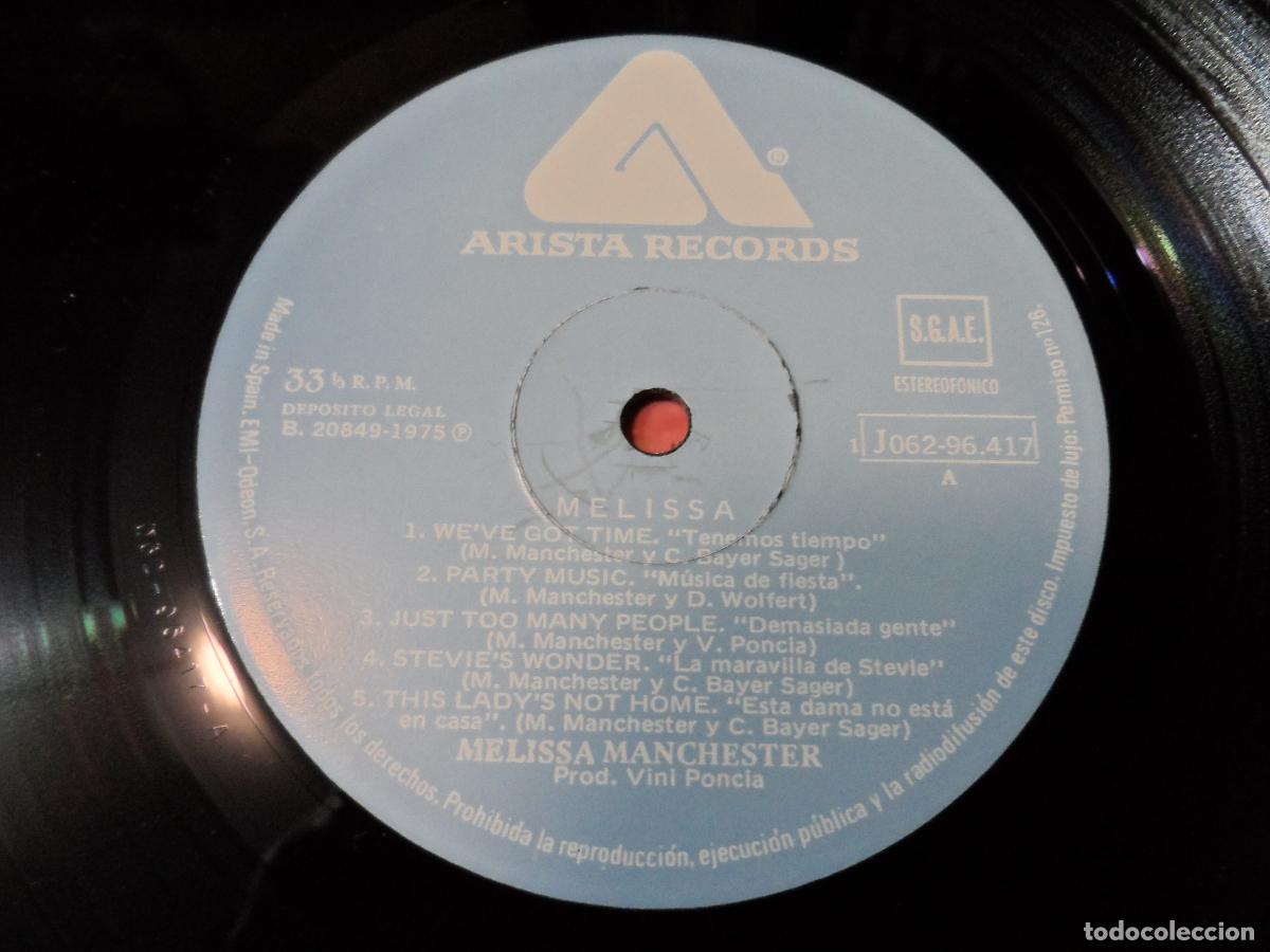 Discos de vinilo: Melissa Manchester - Melissa (SPAIN 1975) - Foto 3