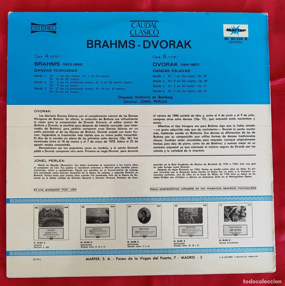 Discos de vinilo: BRAHMS (DANZAS H&Uacute;NGARAS) Y DVOR&Aacute;K (DANZAS ESLAVAS). - Foto 2
