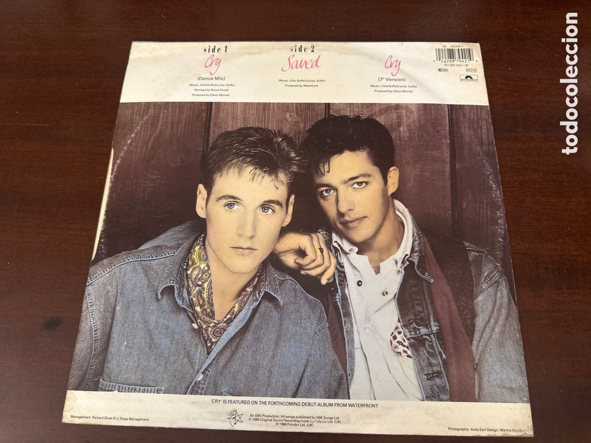 Discos de vinilo: WATERFRONT - CRY / POLIDOR UK. 1988 - Foto 2
