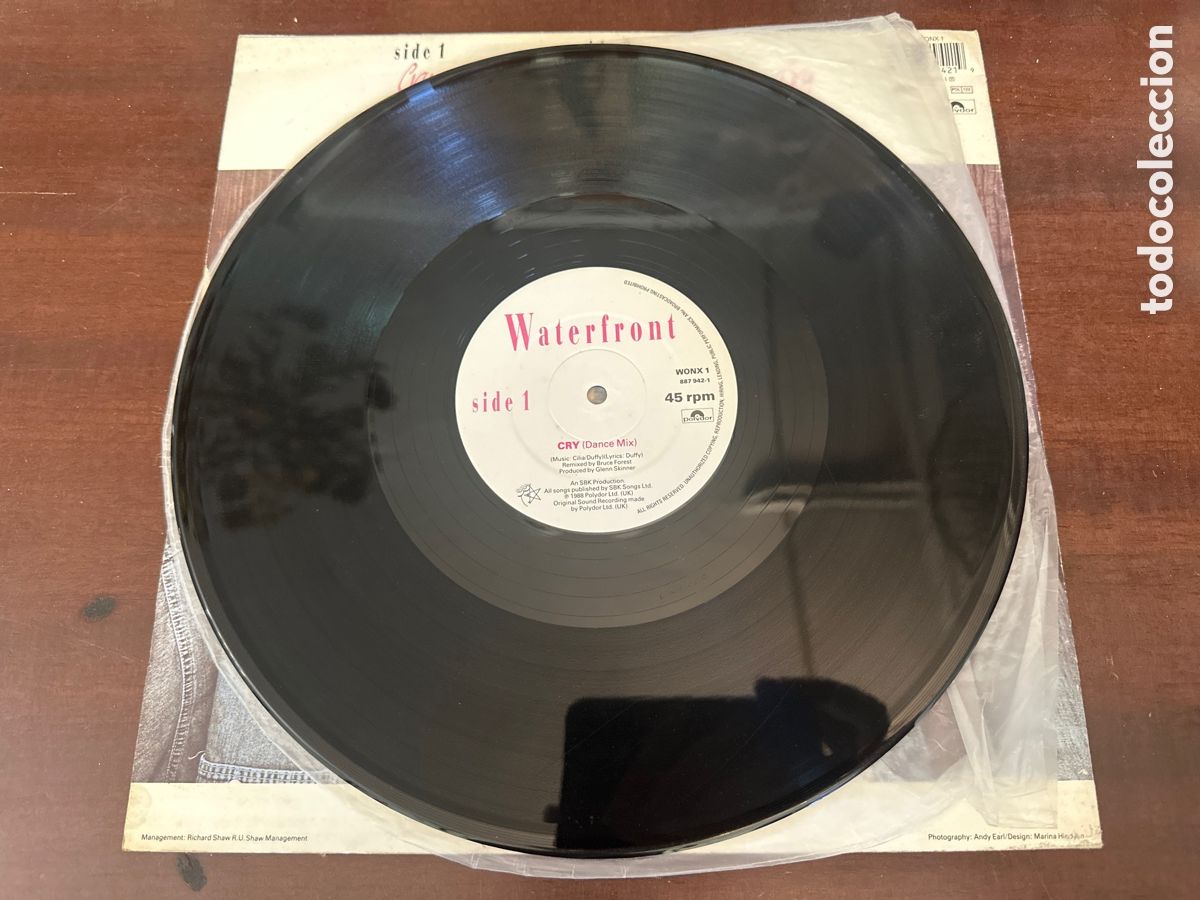 Discos de vinilo: WATERFRONT - CRY / POLIDOR UK. 1988 - Foto 4