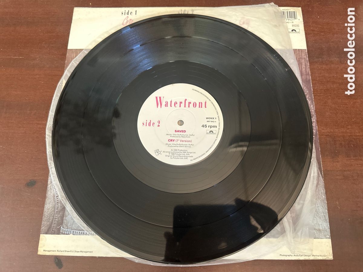 Discos de vinilo: WATERFRONT - CRY / POLIDOR UK. 1988 - Foto 6