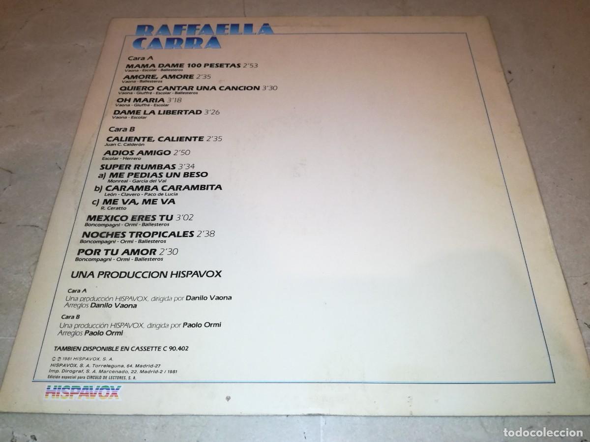 Discos de vinilo: RAFFAELLA CARRA-ORIGINAL 1981 - Foto 2