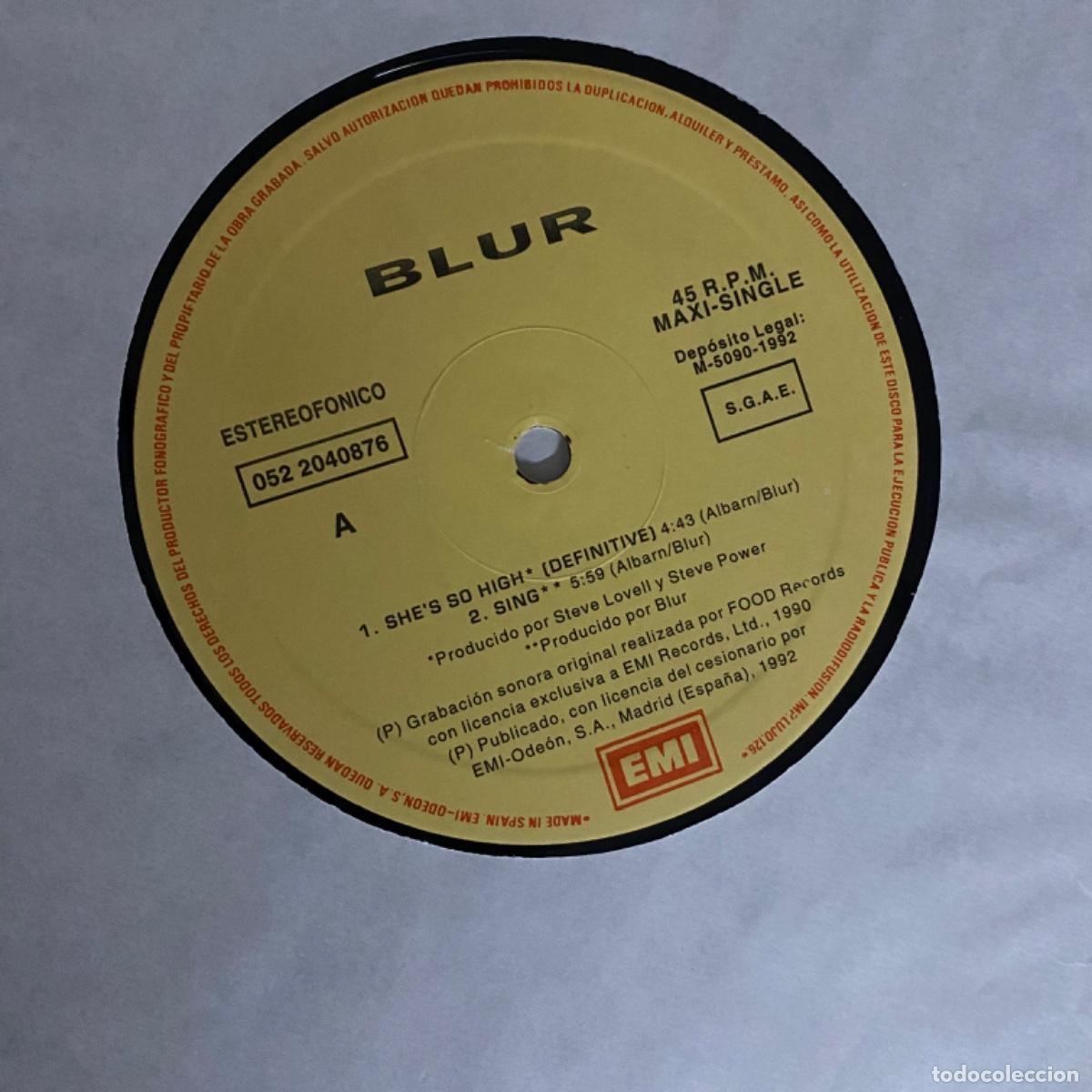 Discos de vinilo: BLUR SHE&rsquo;S SO HIGH MAXI SIN PORTADA - Foto 1