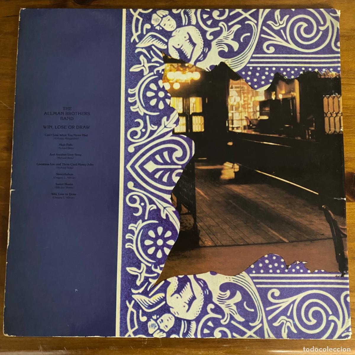 Discos de vinilo: ALLMAN BROTHERS WIN LOSE OR DRAW - Foto 2