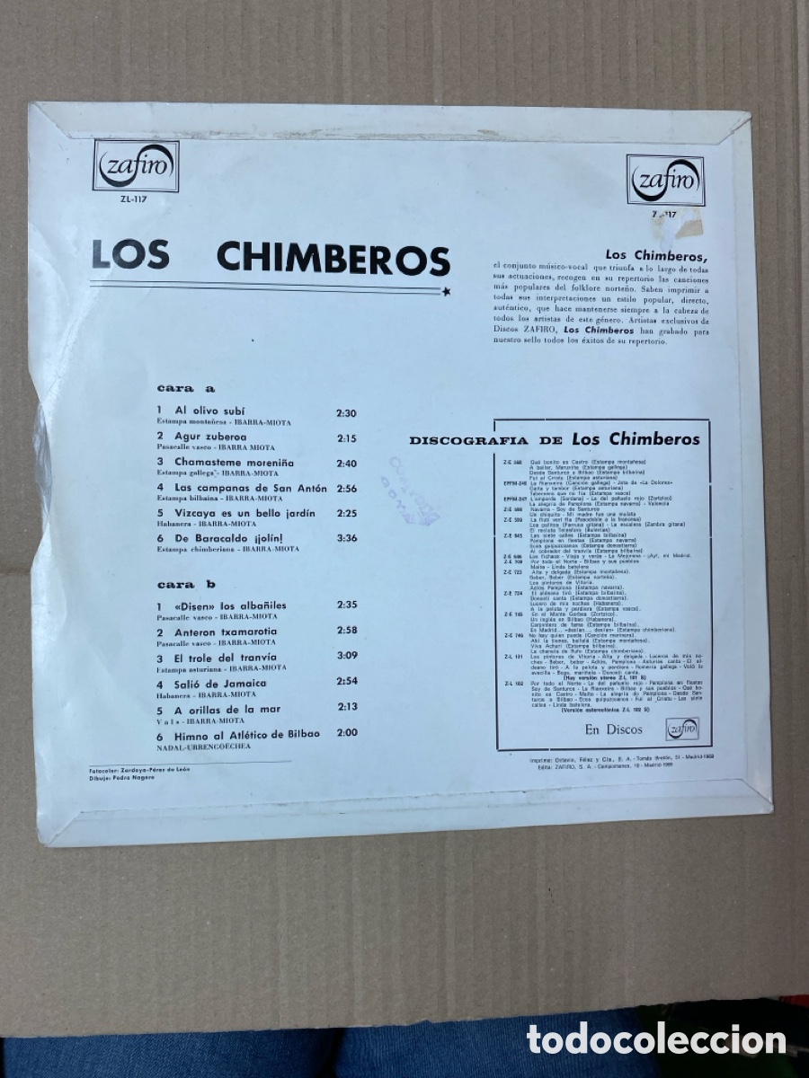 Discos de vinilo: LP LOS CHIMBEROS. CHIMBEROS - Foto 2